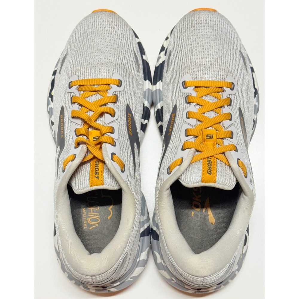 Brooks Ghost 15 Womens Running Shoes 8 Grey Orange Camo 1203801B110 Neutral - Picture 4 of 6